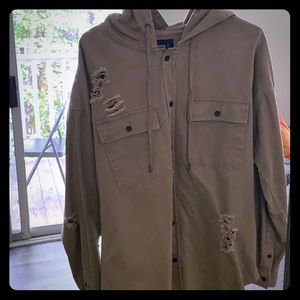 Forever 21 Cargo Hooded Shirt